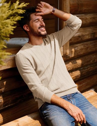 PJ PAUL JONES Mens Crewneck Sweater Lightweight Casual Long Sleeve Knit Pullover Sweaters4