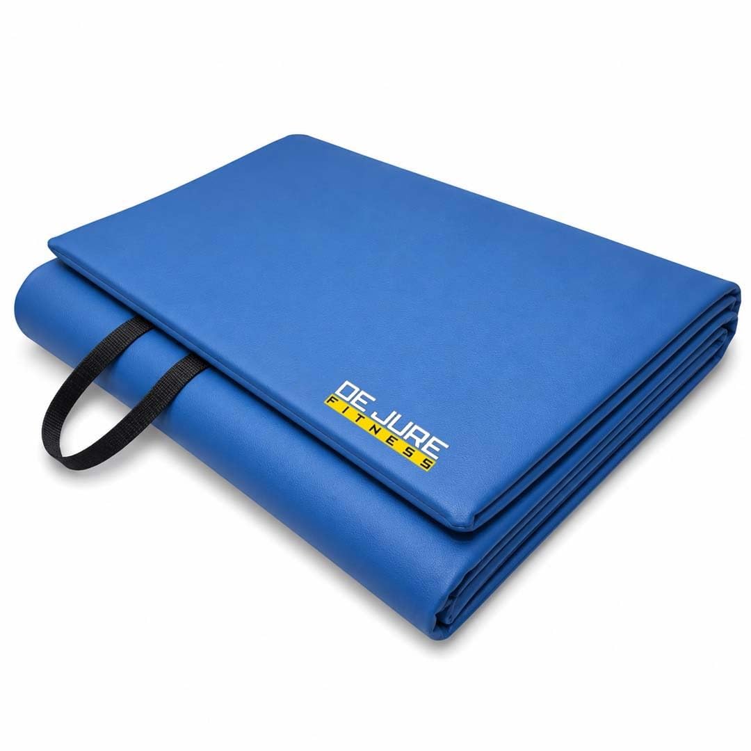 DE JURE FITNESS PVC Leatherette Yoga Mat, Unbeatable Non Slip Raxine, Eco Friendly and Odorless Lightweight and Extra Large Size (10 MM, Blue)-image-16
