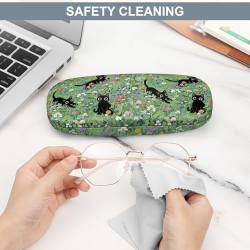 Image of FINTIE Hard Shell Eyeglasses Case, Portable Protective Glasses Cover Eyeglass Holder Box with Cleaning Cloth for Men Women