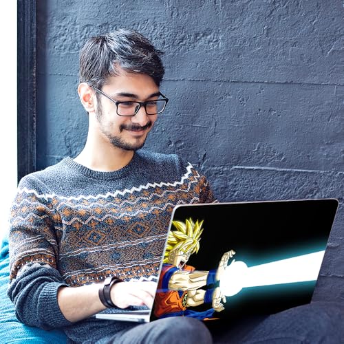 Image of Galaxsia Goku Top+Wrist Pad Vinyl Laptop Skin /Sticker /Cover Upto 15.6 Inches Laptops Laminated-Removable-HD Quality Compatible for Hp-Dell-Sony-Lenovo-Asus etc.(15x10 Inches)
