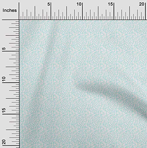 oneOone Cotton Poplin Twill Aqua Blue Fabric Triangle Shape Geometric DIY Clothing Quilting Fabric Print Fabric By Yard 56 Inch Wide