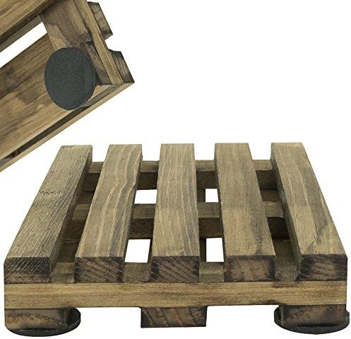 Premium Stained Coaster Set (4) Wood Pallet Drink Coasters Great for Hot and Cold Drinks Beer and Wine Unique Bar Accessory Coasters for Office Desk or Kitchen table - Dark Walnut