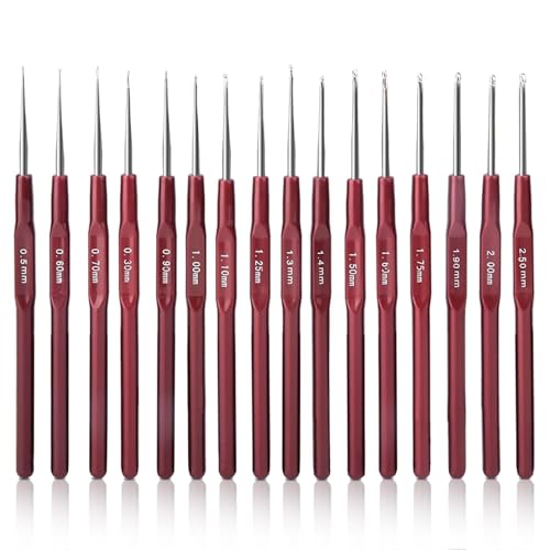 Juego De Ganchos De Ganchillo De 16 Piezas, 13CM/5.1In Agujas De Ganchillo Ergonómicas Pequeñas De Acero Inoxidable Agujas Crochet Kit Crochet Principiantes Kit Croche Para Hilo E Hilo De Ganchillo