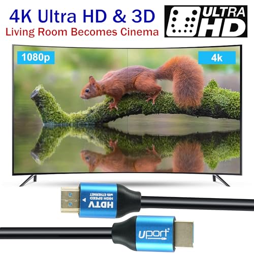 UPORT 5 Meter 4K HDMI Cable with Ethernet, 4K/2K Ultra HD 1080P Resolution, 18 Gbps High Speed Transmission, Compatible with TV, Laptop, Monitor, Projector, Gaming Console, Blu-ray player & More 8 51uOU8dgrtL