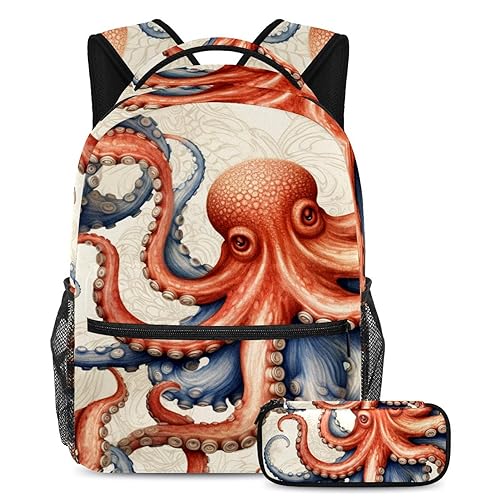 Sac à dos pieuvre anti-désordre avec trousse pour organiser les livres