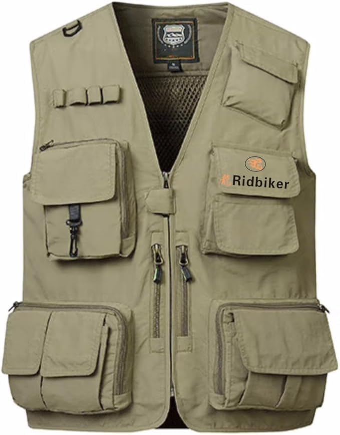 RIDBIKER Motorcycle Vest for Men, Windproof, Waterproof, Light and Breathable
