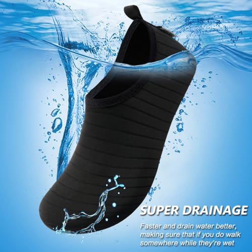 VIFUUR Water Sports Shoes Barefoot Quick-Dry Aqua Yoga Socks Slip-on for Men Women A Black 42-43 - Image 5