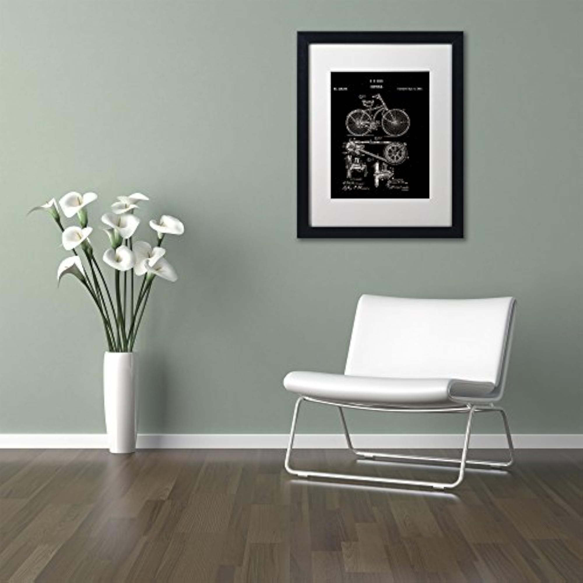 Bicycle Patent Artwork by Claire Doherty, Vintage Print