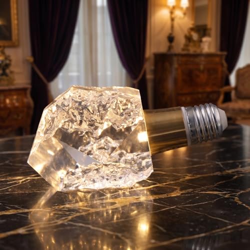 VIZBMYR Crystal Decorative LED Light Bulbs 5 Watt(Equivalent 40w) Fancy Unique Pretty Light Bulb E26 Base Soft Warm Light Lightbulbs Staircase Bars Ambience (FP-52 1PC)
