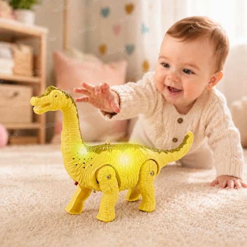 Image of Zest 4 Toyz Musical Dinosaur Toy for Kids with Light & Real Dino Sound | Battery Operated T-Rex Dino Toy | Automatic Walking Animal Toddler Gift Toys for 1+ Boys & Girls - Assorted