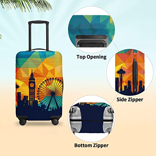 URBEST Luggage Cover Protector Suitcase Anti Scratch Dirt Covers, Fits 18\"-22\" Luggage Modern City