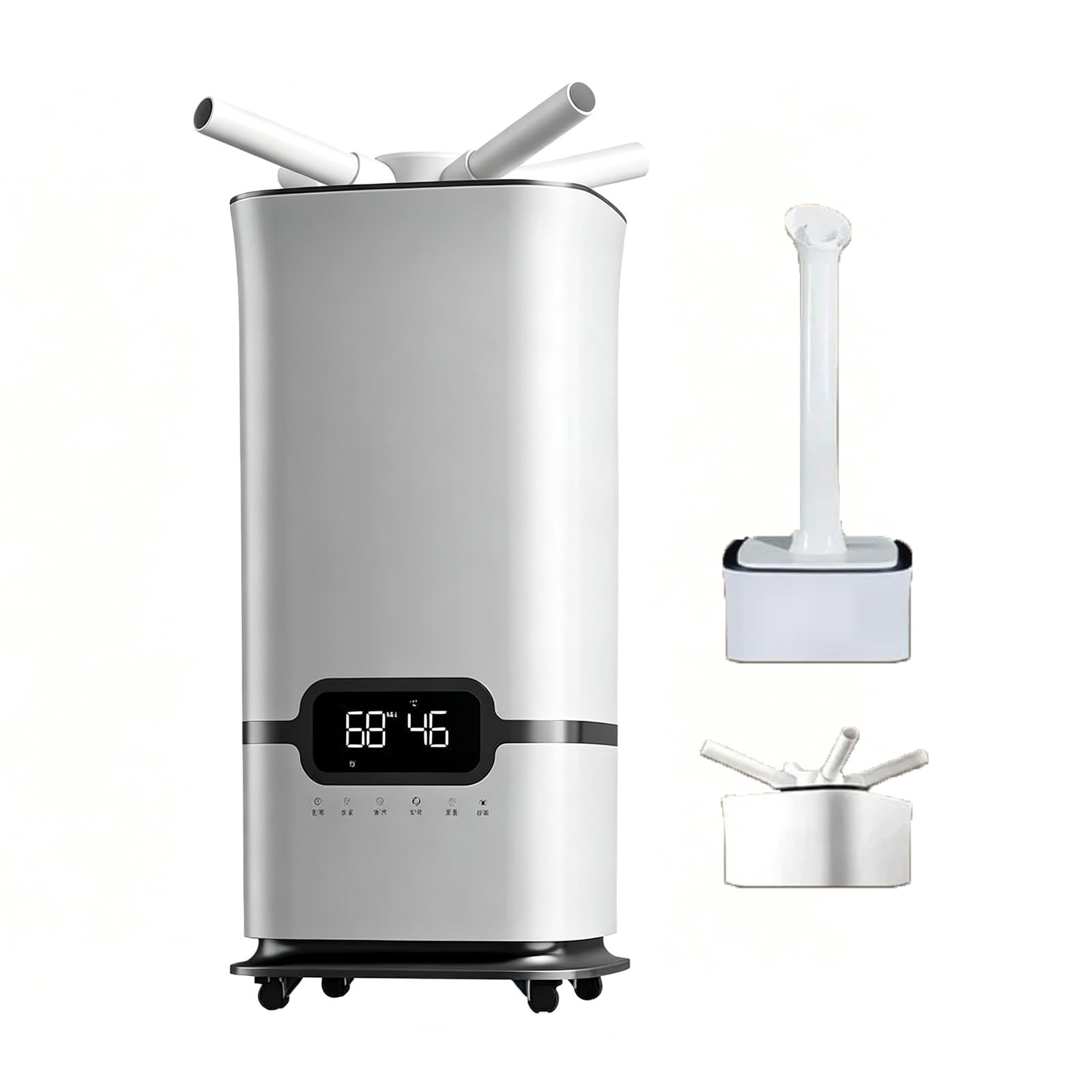 Nawilżacz ultradźwiękowy, regulowana kontrola wilgotności, maks. moc mgły 1500 ml/h, timer 1-12 godzin, 3 poziomy mgły, wyświetlacz LCD do domu, biura i wzrostu roślin