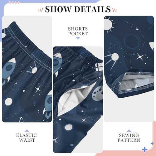 ZZKKO Astronaut Spaceship Rocket Boys Pants for Kids Jogger Pants with Pockets S-XL4