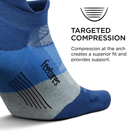 Feetures Elite Ultra Light No Show Tab Solid - Running Socks For Men & Women, Athletic Compression Socks, Moisture Wicking - Medium, Buckle Up Blue #TOP1