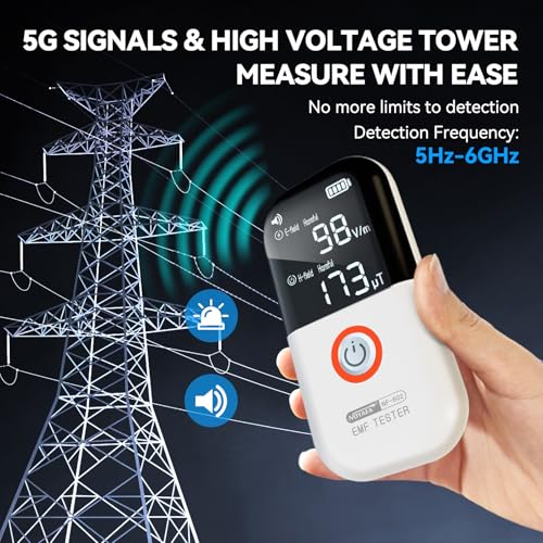 Image of New Upgraded EMF Meter, Rechargeable Electromagnetic Field Radiation Detector for EF MF WiFi Signal, High Precision EMF Detector for Home Inspection, Office, Outdoor and Ghost Hunting with Alarm