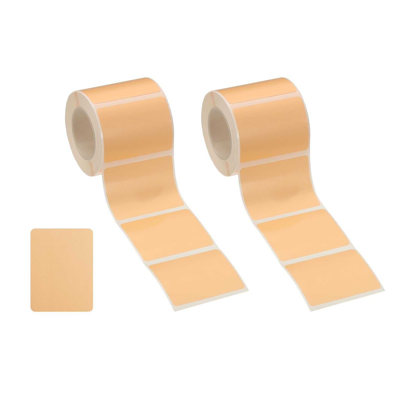 PATIKIL 460 Pcs Thermal Labels, 1.6x1.2 Square Thermal Printer Labels Stickers Self Adhesive Tags Paper 2 Rolls Small Waterproof for Printer Small Business Name Tag Barcode, Khaki — image 1