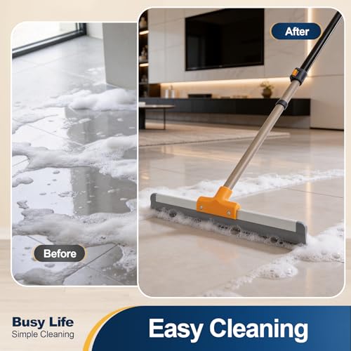 Image of Yocada Rubber Floor Squeegee TPR Blade Scrubber Broom Shower Squeegee