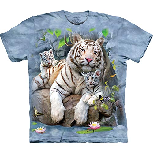 The Mountain Unisex The Mountain White Tigers of Bengal T-shirt sports fan t shirts, Blue, 5X US