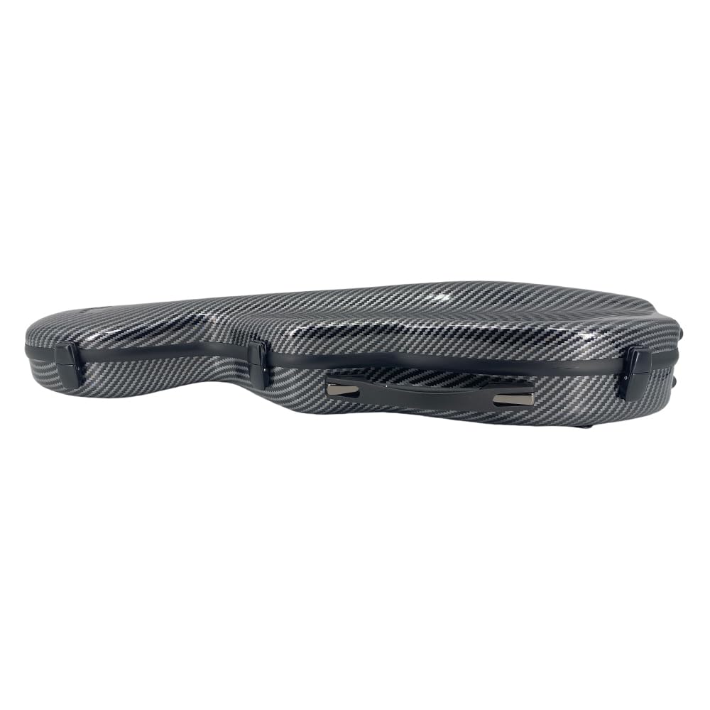Yinfente, Custodia per violino 4/4 in misto fibra di carbonio, custodia protettiva, colore bianco e nero (nero)