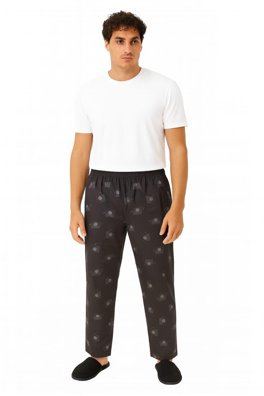 Men’s Cotton Printed Pajama Pants | Comfortable Lounge Wear | Elastic Waist | 2 Front Pockets & 1 Back Pocket | Waist Size 28–34 Inches-picture-19