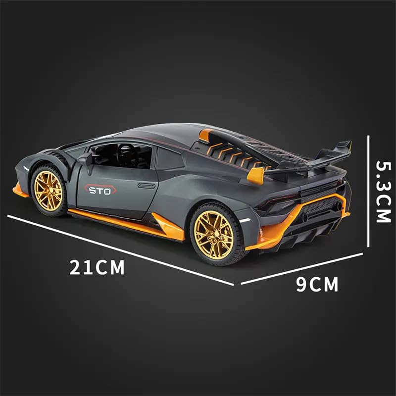 Image of Alokik Enterprise Compatible for 1:24 Lambarghini Huracan Toy Car Model, Diecast Collectible Pull Back Model Car with Sound and Light, Toy Gift Vehicles for Adults Kids Boys Girls【Color As Per Stock】