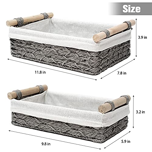 Duoer Storage Basket Wicker Baskets For Organizing Storage Bins For Countertop Toilet Paper Storage Basket For Toilet Tank Top thumb #6