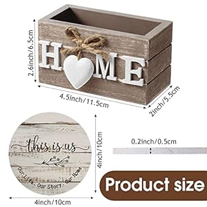 Queekay Housewarming Gifts for Home Decoration Wooden Heart Coasters for Drinks 6 Set Farmhouse Coasters with Holder Funny for Family Coffee Table Protection, 4''(Classic Farmhouse) Queekay Housewarming Gifts for Home Decoration Wooden Heart Coasters for Drinks 6 Set Farmhouse Coasters with Holder Funny for Family Coffee Table Protection 4Classic Farmhouse