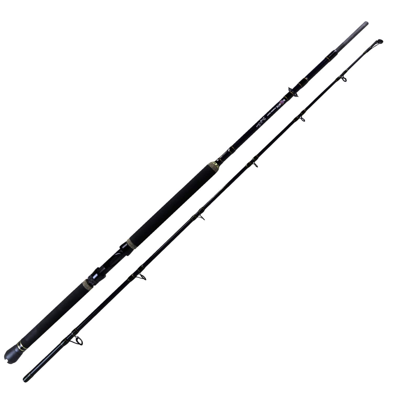North Power Boat – Norwegen Bootsrute – 2,10m – 24T Carbon Blank – Multirollen-Rute für Heilbutt & Dorsch – Kreuzabschluss & Alu-Rollenhalter – Hochsee-Steckrute