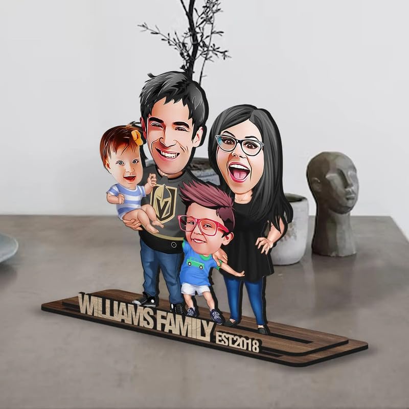 Image of THE GRANDEUR Personalized Father's Day Gift Caricature - for Dad, Papa, Dadaji | Unique Gift for Daddy, Grandpa, Husband from Son Daughter (Design 4)