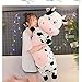 TEFU Lovely Creative Milk Cow Plush Pillow Toys Soft Stuffed Cartoon Animal Cattle Doll Bedroom Sleeping Pillow Cushion,Gifts for Friends Kids (70cm/27.5in)
