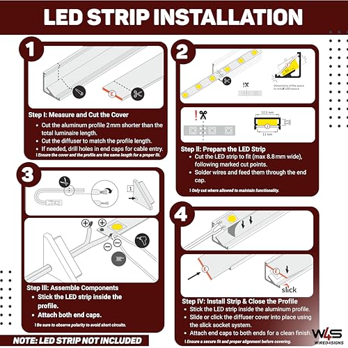 Perfil de aluminio para LED ángulo 30-60 grados miniatura 6