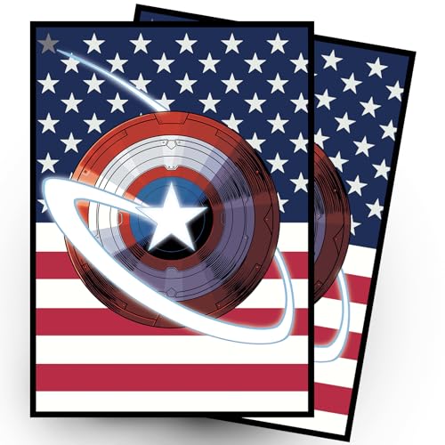 MTG Card Sleeves 100ct (American Shield) Clear Front & Matte Back Smooth Shuffle Art Card Sleeves Deck Protector