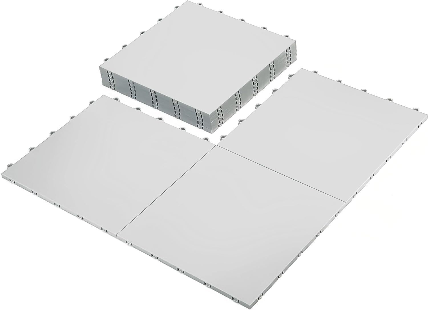 15 Green Tiles - High Durability Colored Flooring Tiles - Interlocking Versatile Training Surface - Roller Skate Derby Indoor&Outdoor, Dance Floor Tiles, Basketball Tiles, Sports Floor 17.6 Sq Ft (15 Tiles) Gray