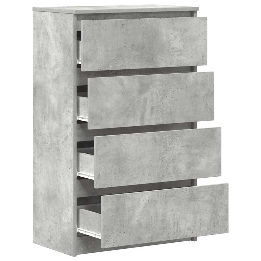 vidaXL Credenza Minimalista Elegante Moderna con 4 Cassetti Pratica Resistente Madia Armadietto Cassettiera Grigio Cemento 60x35x98,5 cm Multistrato