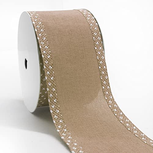 Estivaux Herbst-Bänder Juteband mit Drahtrand, 6,3cm