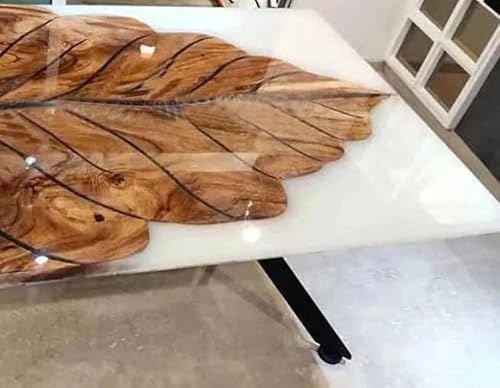 Customized White Epoxy Table, Dining Table, Wood Resin Table, Coffee Table, River Sofa Table, Handcrafted Table, Home Interior Furniture (Without Stand, 60 X 30Inches) #TOP2