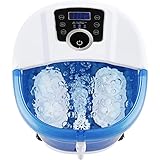 Masajeador pies efecto SPA con agua caliente, burbujas y rodillos de masaje, hidromasaje para pies, Rodillos de Masaje Shiatsu, masajeador de pies con agua para Pies Cansados, ideal para regalo