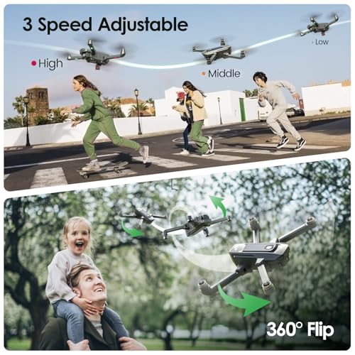 Drone with Camera for Kids 1080P FPV Drones for Adults with 5G Transmission, WeFone WF20 Foldable RC Quadcopter Small Dron Toys, Brushless Motor, Altitude Hold, 3D Flips, 2 Batteries - Image 7