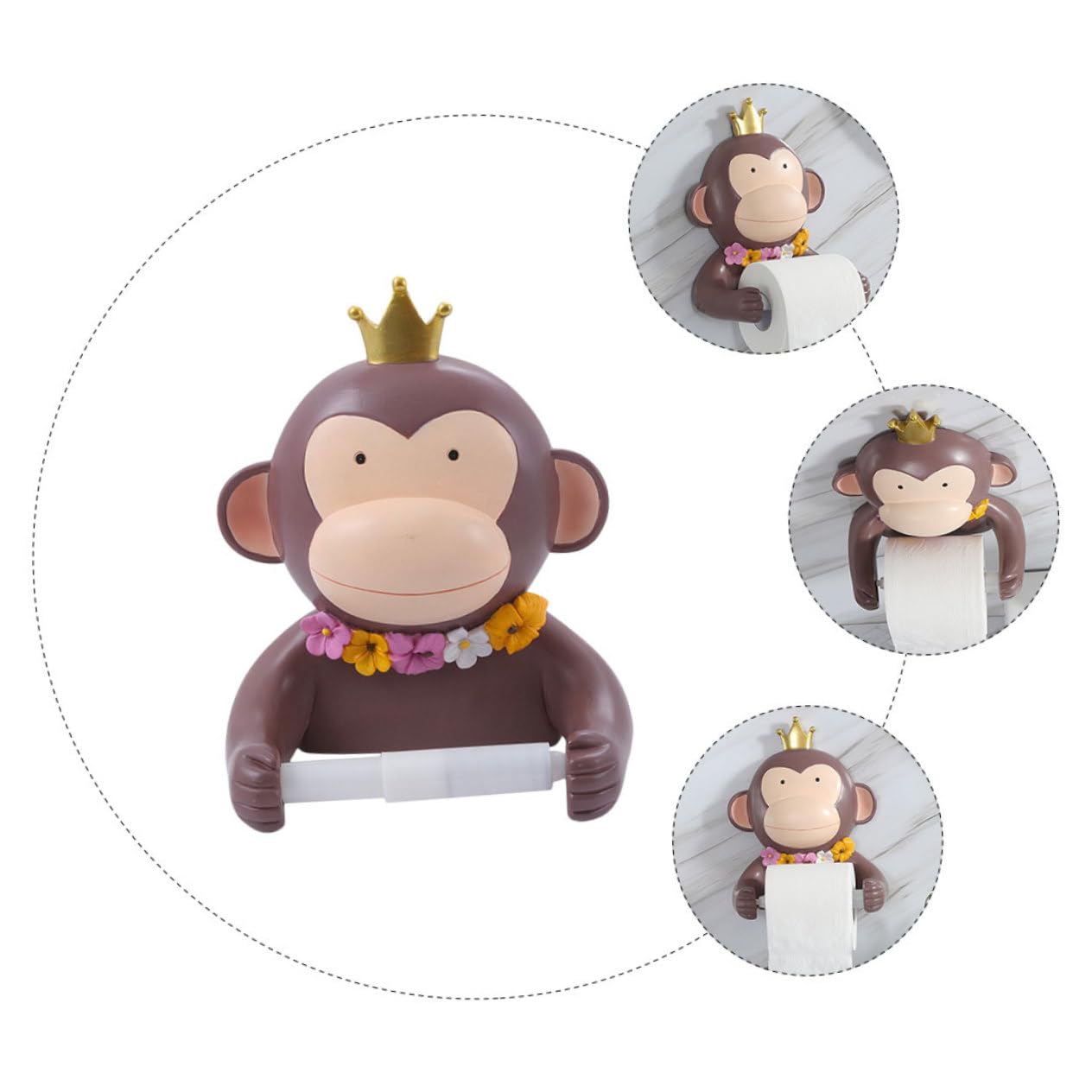 VILLCASE 2 Rollenpapieraufhänger Toilettenpapierhalter Klopapierhalterung handtuchhaken Badezimmerzubehör dekorativer Taschentuchständer Hängenden Rack Harz Brown