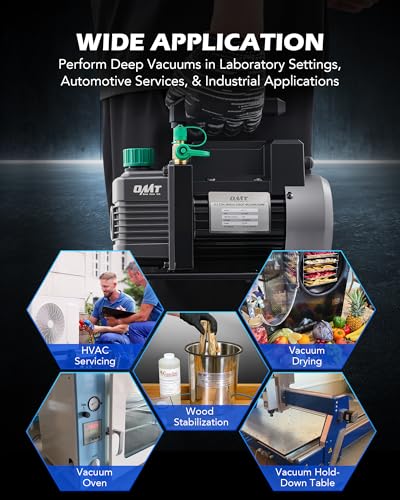 Image of Orion Motor Tech Vacuum Pump, 4.5 cfm 1 /3 hp HVAC Single Stage Vacuum Pump for R12 R22 R134a R410a R502, Auto AC Vacuum Pump Kit for Automotive Air Conditioner Resin Degassing & More, Oil Included