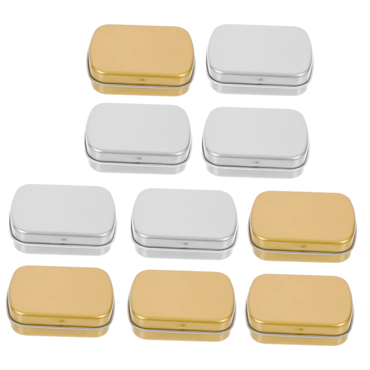 Mini Boîte Rectangulaire Lot de 10 Pièces en Fer-blanc