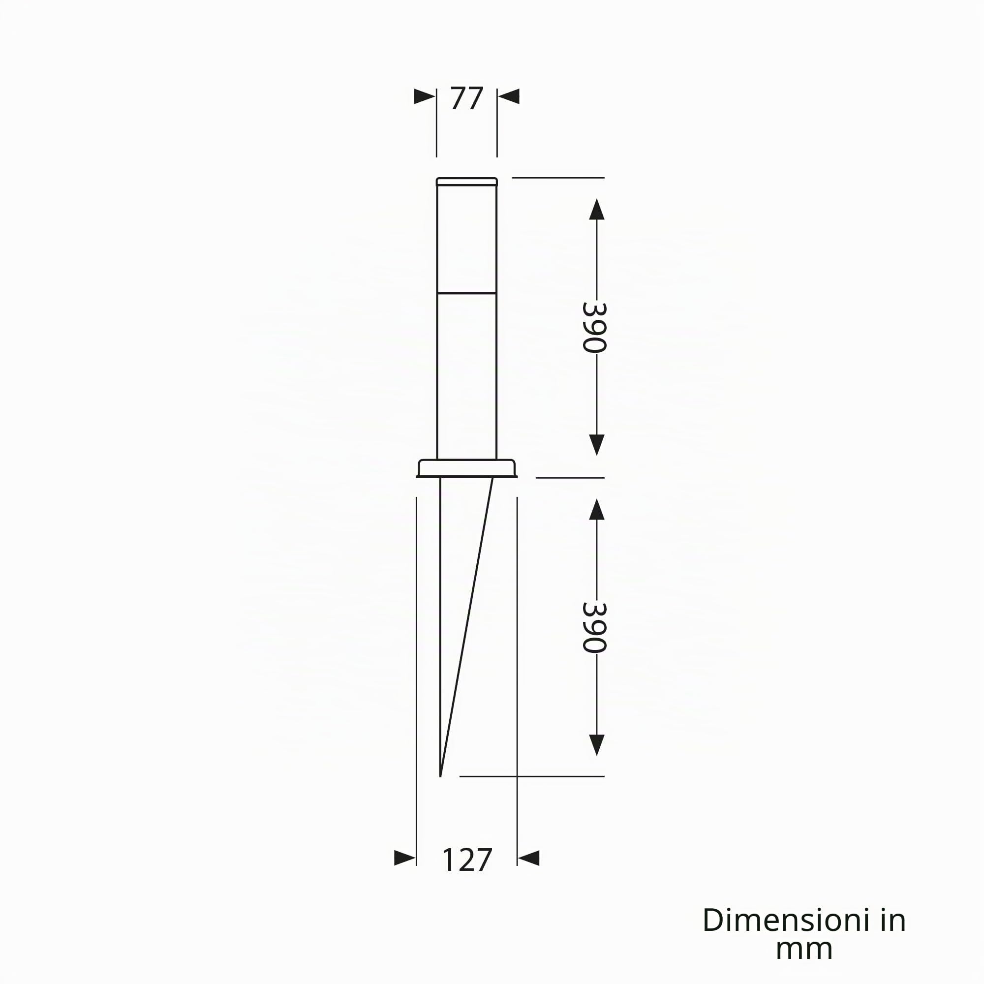 ledscom.de Dissuasore luminoso PORU con picchetto di terra per esterno, acciaio inox, rotondo, 38,5 cm, incl. lampada E27 3,99W bianco extra-caldo 471lm