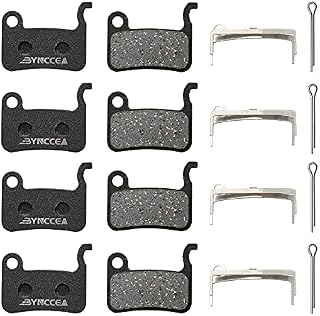 Bynccea 4 Pairs Disc Brake Pads for Shimano Deore XT M765 M775 M776 XTR M965 M966 M975 LX M585 T665 SLX M665 M535 M595 M596 Hone M601 S500 S501 Saint M800 M545 R505 T605
