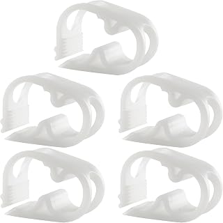 Kyuionty Adjustable Plastic Tubing Clamps 1/4"-1/2" Pinch Valves - Flow Control Hose Clamps for Beer Brewing, Wine Siphon - 5 Pack White