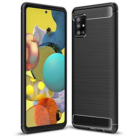 Hapitek for Galaxy A51 5G Case Cute Case for Girls Women Slim Soft Flexible TPU Marble Floral Pattern Protective Phone Case for Samsung Galaxy A51 5G 2020 (Black) Cover