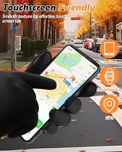 Winter Waterproof Gloves for Women: Water Proof Touch Screen Gloves for Men Running Hiking, Cold Weather Touchscreen Gloves for Phone Texting, Warm Snow Water Resistant Thermal Gloves Black - Image 6
