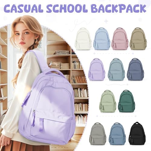 HYC00 Mochilas Portatil Mujer, 14 Pulgadas Mochila Escolar Adolescente Mochilas Instituto Chica Mochilas Colegio Mochila Universitaria Mochila Mujer Trabajo Impermeable Mochilas Tipo Casual Backpack