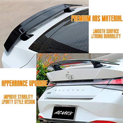 Acmex Universal Gt Style Rear Spoiler Wing,46.7 Inch Abs Lightweight Racing Rear Trunk Wing Tail For Car (Matte Black) #TOP2
