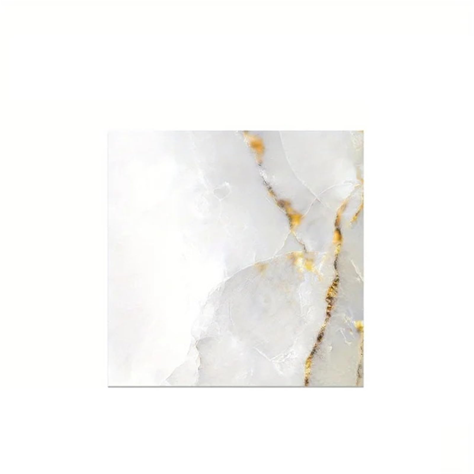 Wall Tile Sticker Tile Stickers 12PCS White Marble Gold Cracked Pattern Thickened Crystal Sticker Moisture Resistant Waterproof Scratch Self-Adhe(Size3)