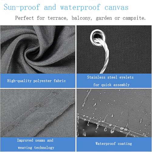 Auvent résistant pluie neige et UV grande taille pour balcon et terrasse - 5